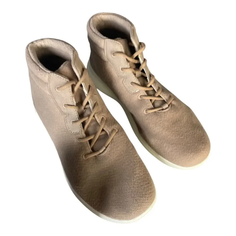 FLX Men’s Envision Wool Blend Tan High Top Comfort Sneakers Size-13